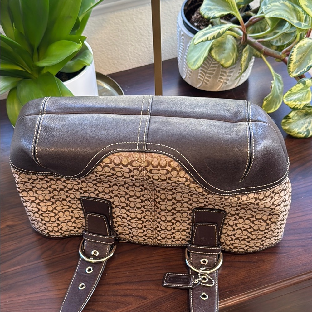 Coach Brown and Silver Tote with Structured Design - Picture 9 of 9